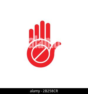 hand palm stop drugs narcotics symbol vector Stock Vector