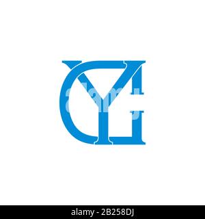 letter cy symbol overlapping flat design logo vector Stock Vector