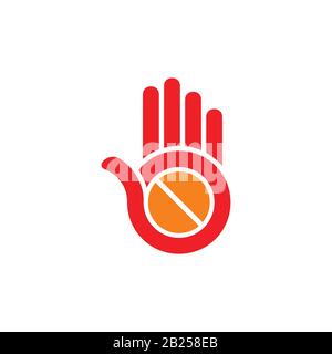 hand palm stop drugs narcotics symbol vector Stock Vector