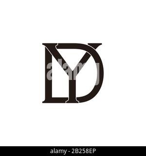 letter dy symbol overlapping flat design logo vector Stock Vector