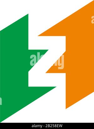 letter tz symbol geometric arrow design logo vector Stock Vector