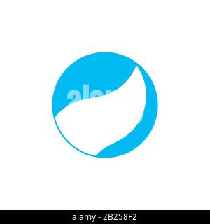 simple curves wavy circle geometric logo vector Stock Vector