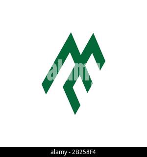 abstract letter me simple geometric line logo Stock Vector