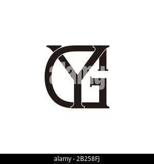 letter gy symbol overlapping flat design logo vector Stock Vector