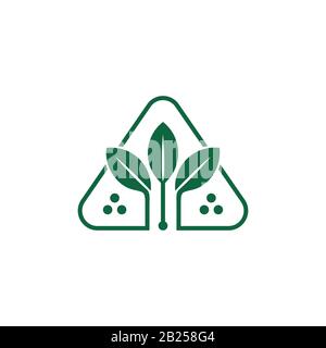 simple triangle geometric leaf logo vector Stock Vector