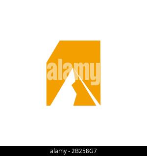 mountain outdoor folder symbol geometric design logo vector Stock Vector