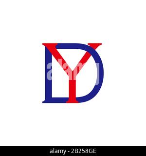 letter dy symbol overlapping colorful design logo vector Stock Vector
