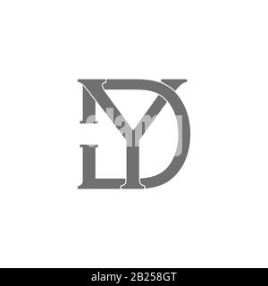 letter dy symbol overlapping flat design logo vector Stock Vector
