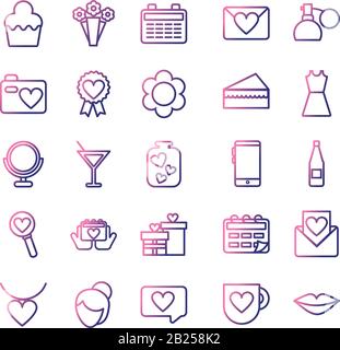 set of icons women day,gradient style icon vector illustration design Stock Vector