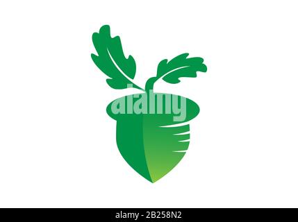 Acorn icon. Oak. Leaf. Isolated acorn on white background Stock Vector