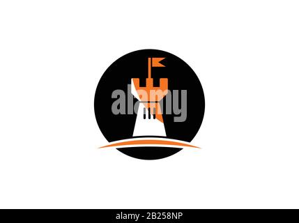 Castle logo icon vector illustration design template Stock Vector