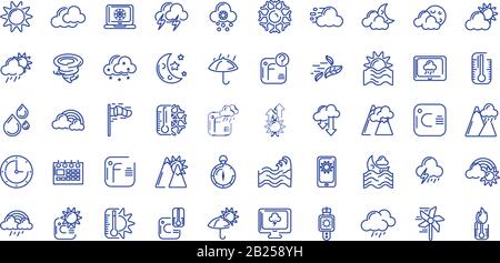 weather icons set over white background, line style, vector illustration Stock Vector