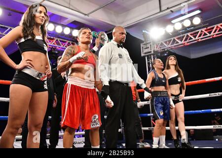 Sao Paulo, SP, Brazil. 29th Feb, 2020. Adriana Dos Santos Araujo defended her WBC Silver Super Light Title defeating Estheliz Hernandez by unanimous decision during Boxing for you 8 at Arena de Lutas in Sao Paulo, Brazil Credit: Leandro Bernardes/PX Imagens/ZUMA Wire/Alamy Live News Stock Photo