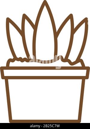 Isolated plant inside pot line and fill style icon vector design Stock ...