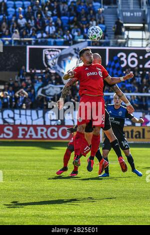 Toronto FC midfielder Marco Delgado shoots on Orlando City's net during ...