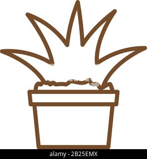 Isolated plant inside pot line and fill style icon vector design Stock ...