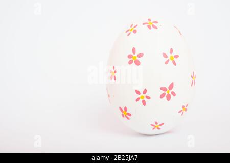 Beautiful Easter White egg color isolate on white background, Easter day concept Stock Photo