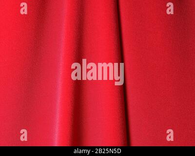 red fabric curtain used in a theatre Stock Photo