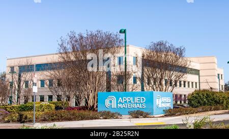 Feb 25, 2020 Santa Clara / CA / USA - Applied Materials headquarters in Silicon Valley; Applied Materials, Inc. is an American corporation operating i Stock Photo