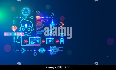 A boy coding c++ illustration Stock Vector Image & Art - Alamy