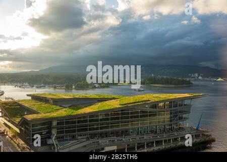 View over Vancouver convention centre, Vancouver, British Columbia Stock Photo