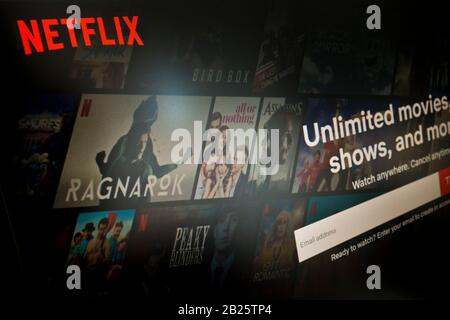 Netflix homepage screen on a Personal computer Stock Photo