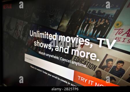 Netflix homepage screen on a Personal computer Stock Photo