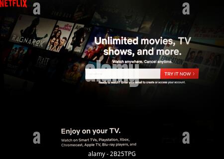 Netflix homepage screen on a Personal computer Stock Photo