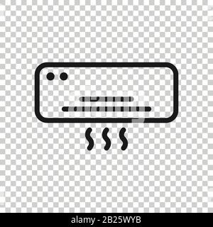 Conditioner icon in flat style. Cooler vector illustration on white isolated background. Cold climate business concept. Stock Vector