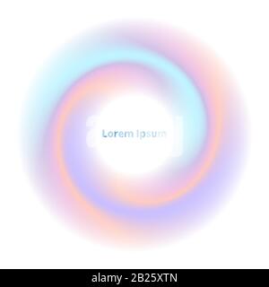 Blur round unicorn frame, abstract swirl circle, radial blend, paster liquid shape, vector fluid border Stock Vector