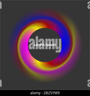 Round glowing vector frame, abstract swirl border Stock Vector