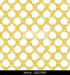 Scale of mermaid, gold seamless pattern with glitters, fish scale texture, geometric print for wedding invitation. Vector illustration Stock Vector