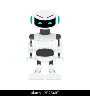 AI robot, cyborg with artificial intellect, modern helper. Robot technology, machine ai, intelligence futuristic, smart robotic digital, electronic in Stock Vector