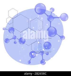 DNA and molecular structure. Dna molecule and molecular, structure gene, biology formula pattern model. Vector illustration Stock Vector
