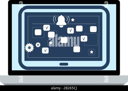 Electronic calendar, appointments and chart of plan. Appointment schedule time, calendar electronic agenda deadline illustration Stock Vector