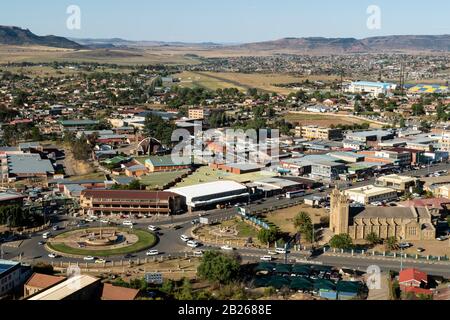 Cityscape with Roman Catholic Cathedral, , Maseru, Lesotho Stock Photo
