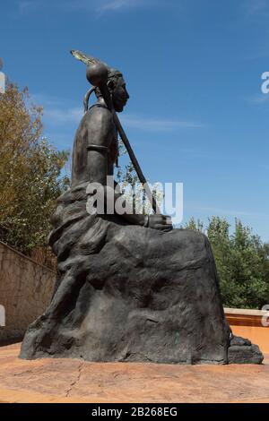Statue of King Moshoeshoe I, Thaba Bosiu Cultural Village, Lesotho Stock Photo