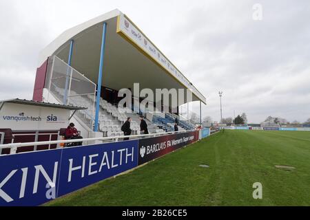 The main stand during West Ham United Women vs Arsenal Women, Women's FA Cup Football at Rush Green Stadium on 26th January 2020 Stock Photo