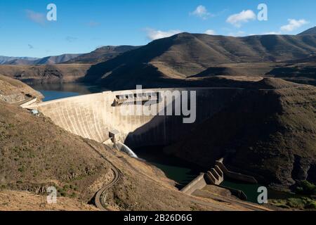 Dam wall, Katse Dam, Lesotho Stock Photo