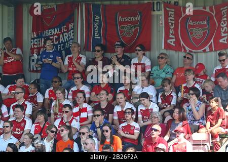 Arsenal fans during Arsenal Women vs Everton Ladies, FA Women's Super League Football at Meadow Park on 21st April 2019