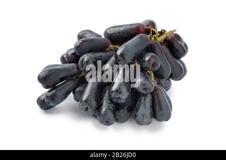 Bunch of ripe Sweet Sapphire grapes isolated on white background Stock Photo