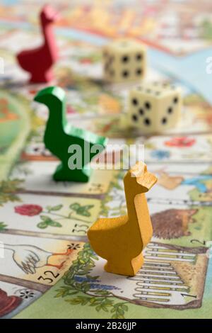 Gooses of the Goose game close up Stock Photo