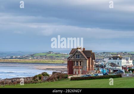 Seafield House, Haunted House on the cliffs at Westward Ho! North Devon, South West UK Stock Photo