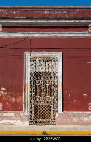 Facade of an old house, Merida Mexico Stock Photo