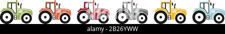 Coloured icon of a tractor for agriculture Stock Photo