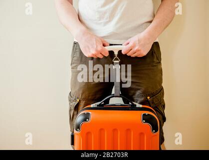 Digital luggage scale in luggage suitcase to avoid overweight baggage in  airport concept. Reduce traveling stress Stock Photo - Alamy