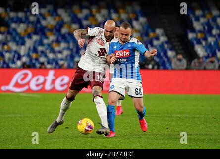 Napoli, Italy, 01 Mar 2020, stanislav lobotka (napoli)simone zaza(torino) during Napoli vs Torino - italian Serie A soccer match - Credit: LPS/Marco Iorio/Alamy Live News Stock Photo