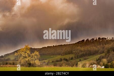 Landscapes of the Cotswolds, North Nibley, Waterley Bottom Stock Photo