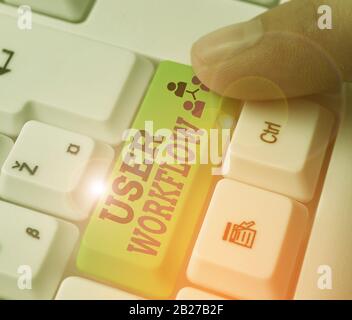 Handwriting text writing User Workflow. Conceptual photo orchestrated and repeatable pattern of business activity Stock Photo