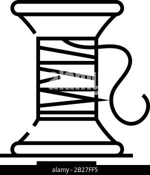 Sewing threads line icon, concept sign, outline vector illustration, linear symbol. Stock Vector